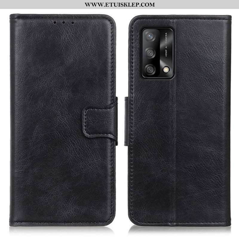 Etui Folio do Oppo A74 4G Dwustronne Zapięcie Z Efektem Skóry